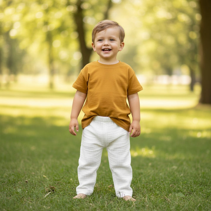Muslin Summer Pants - White 4 - 6 Years