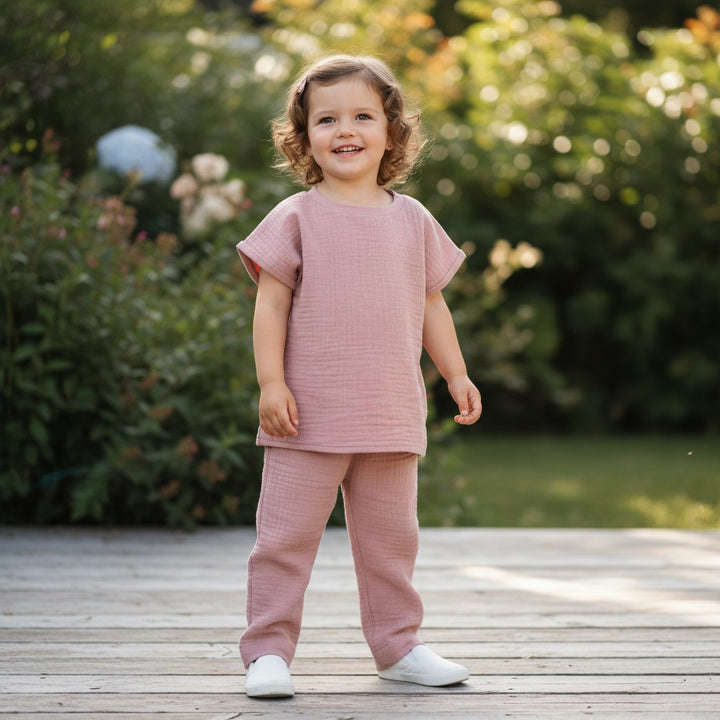 Muslin Summer Pants - Pink 4 - 6 Years