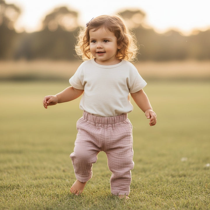 Muslin Summer Pants - Pink 4 - 6 Years