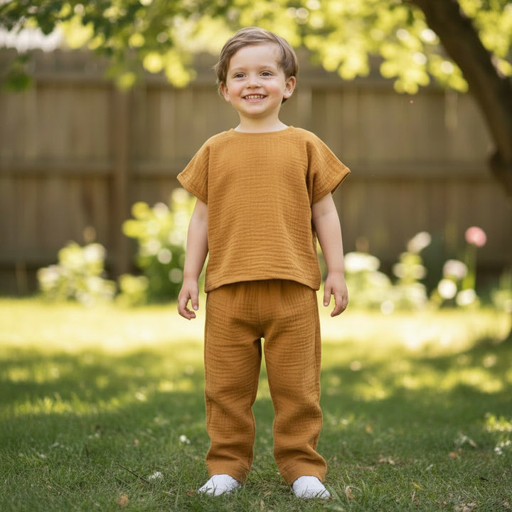 Muslin Summer Pants - Camel 4 - 6 Years