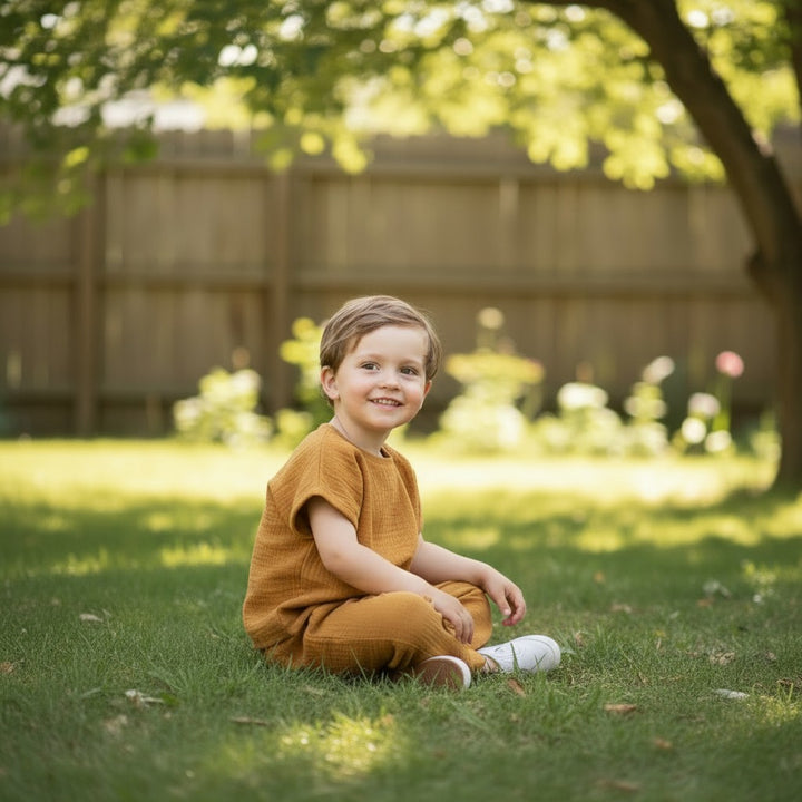 Muslin Summer Pants - Camel 4 - 6 Years