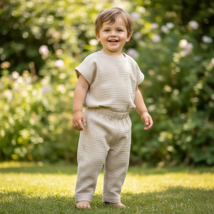 Muslin Summer Pants - Beige 1 - 3 Years