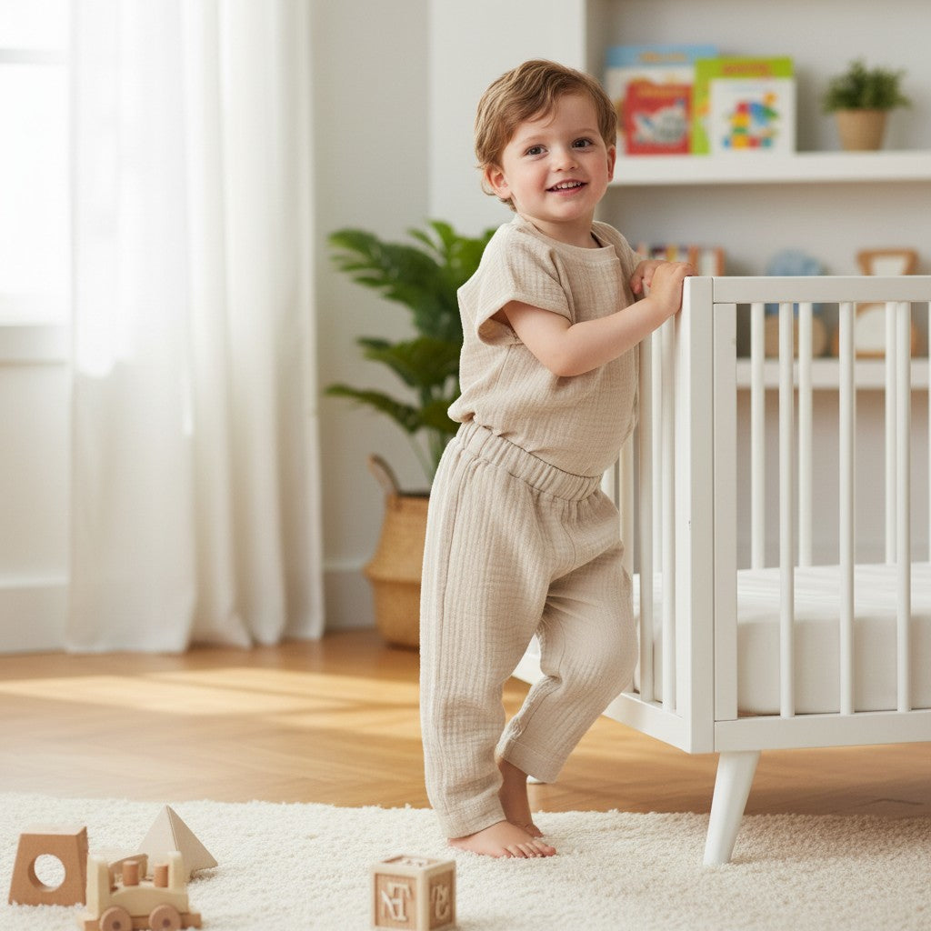 Muslin Summer Pants - Beige 1 - 3 Years