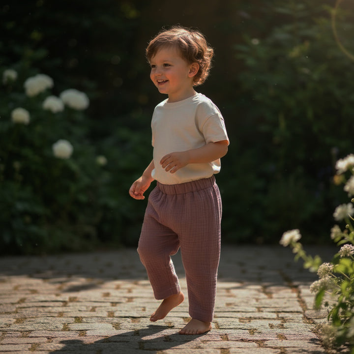Muslin Summer Pants - Old Mauve 4 - 6 Years