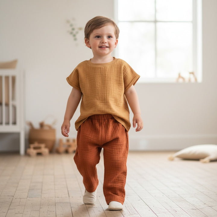 Muslin Summer Pants - Cognac 4 - 6 Years