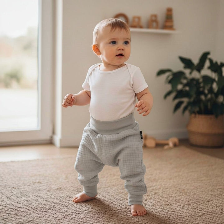 Muslin Baggy Pants - Gray NB