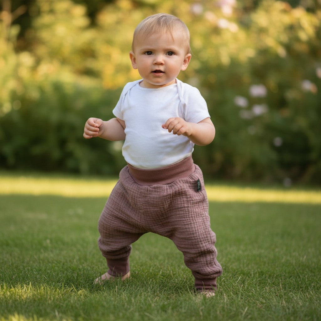 Muslin Baggy Pants - Old Mauve NB