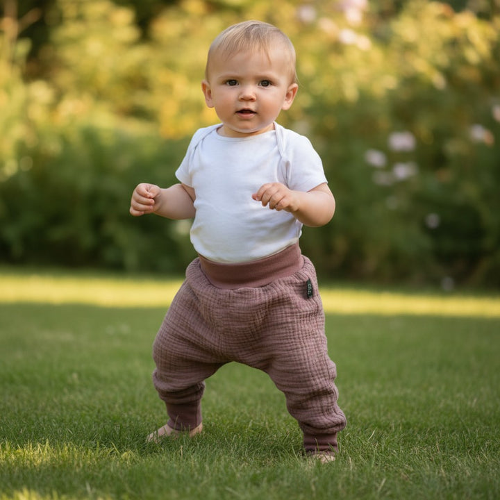 Muslin Baggy Pants - Old Mauve NB