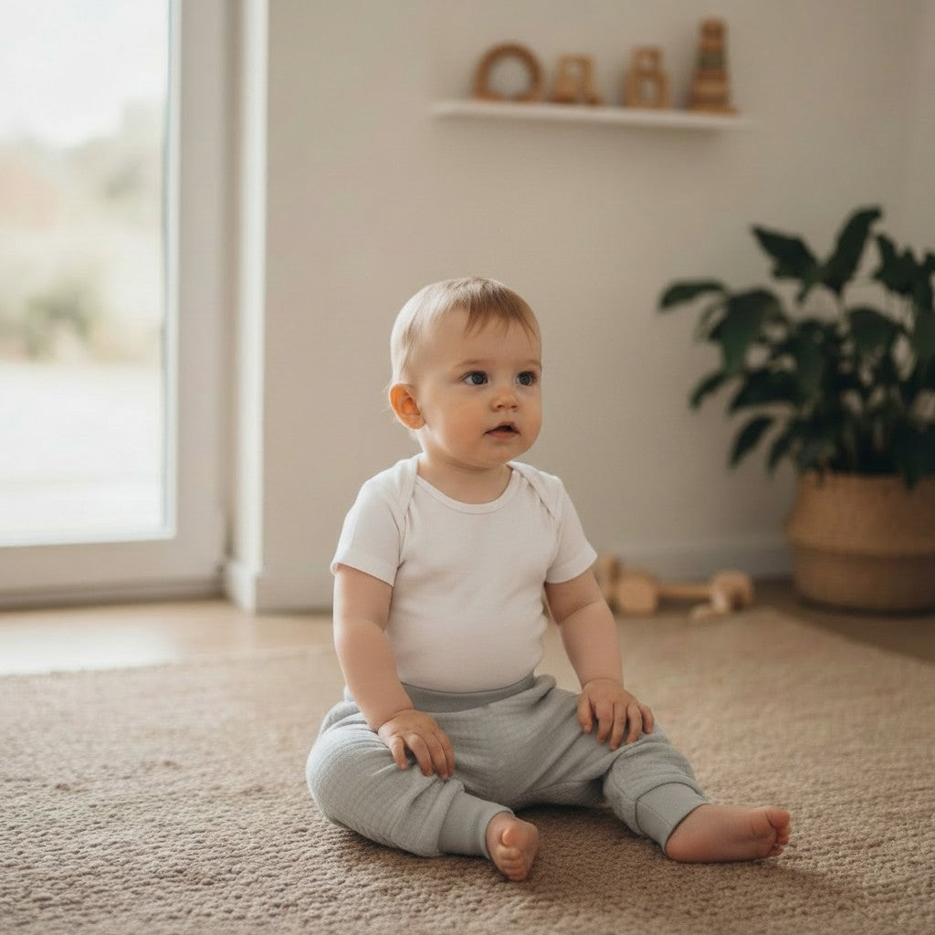 Muslin Baggy Pants - Gray NB