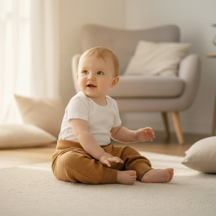 Muslin Baggy Pants - Camel 0 - 1 Year