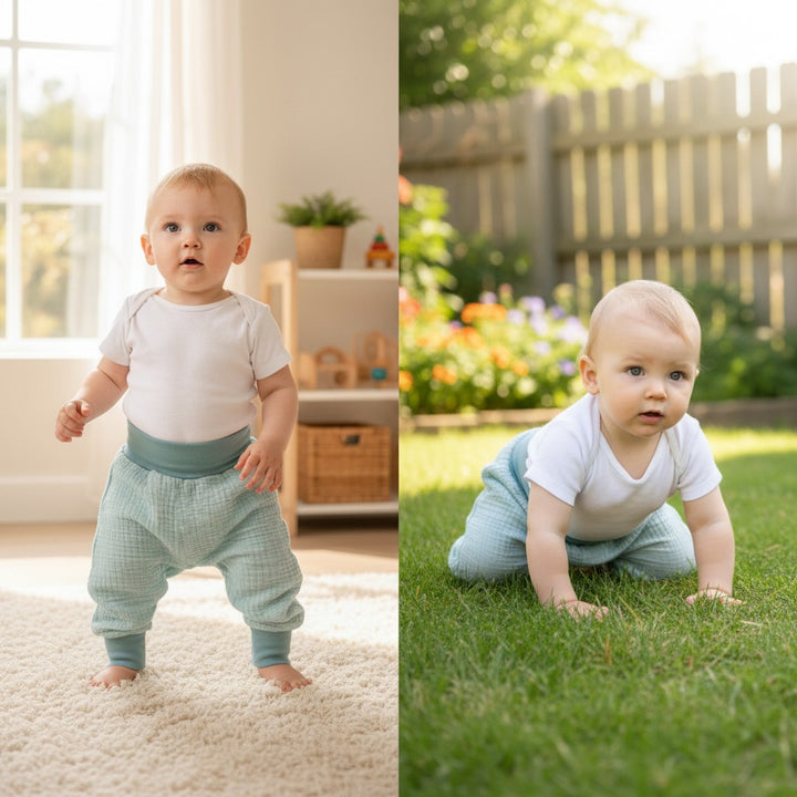 Muslin Baggy Pants - Sea Green NB