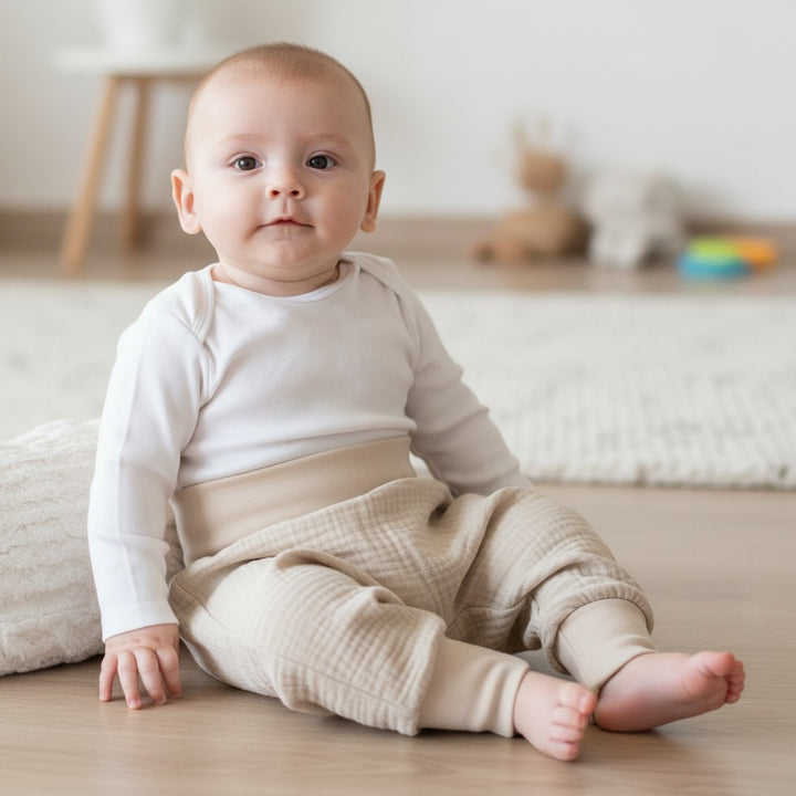 Muslin Baggy Pants - Beige 0 - 1 Year