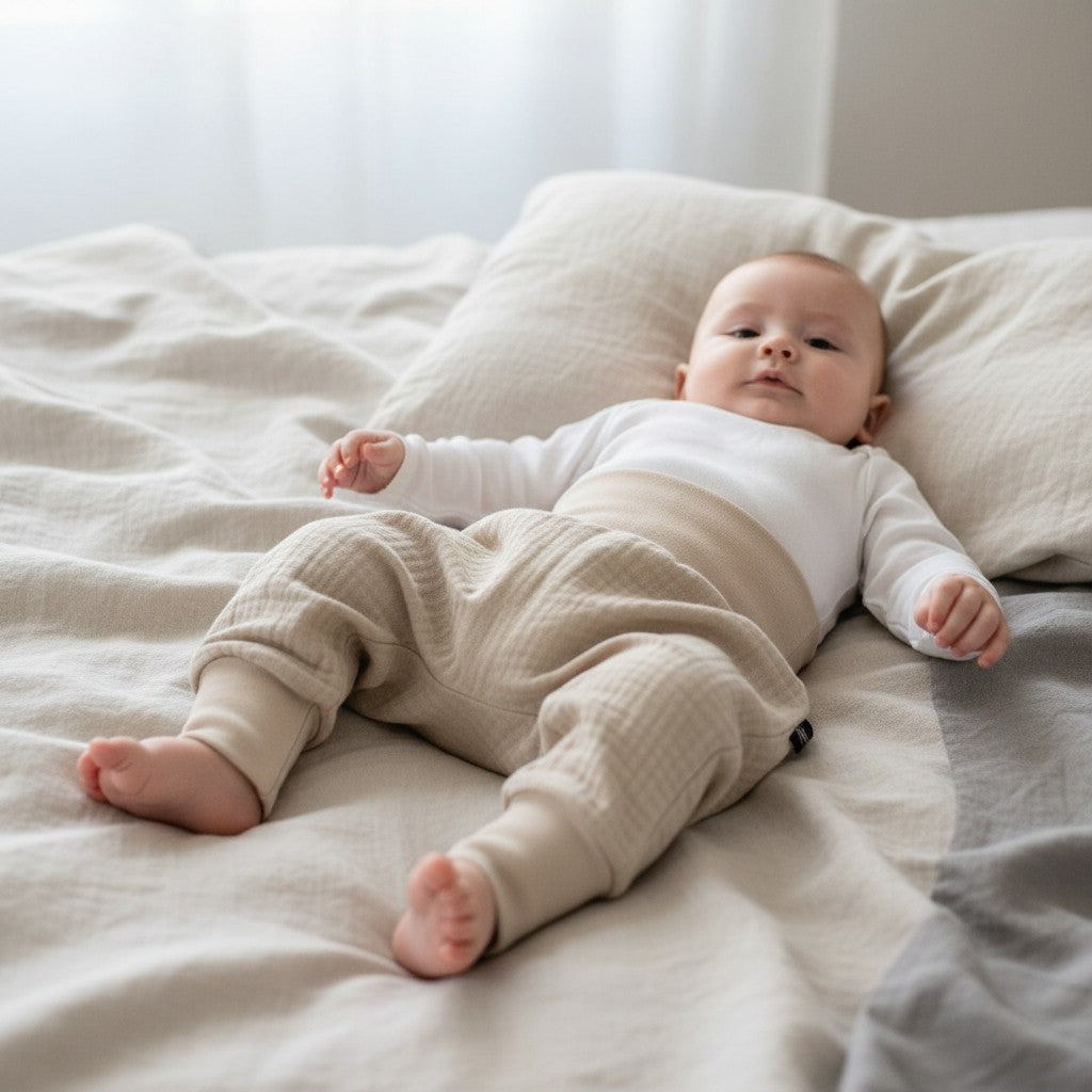 Muslin Baggy Pants - Beige 0 - 1 Year
