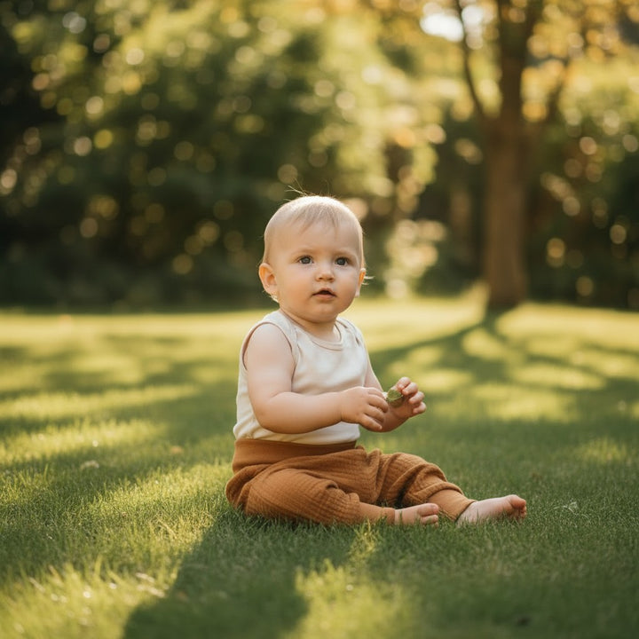 Muslin Baggy Pants - Camel 0 - 1 Year