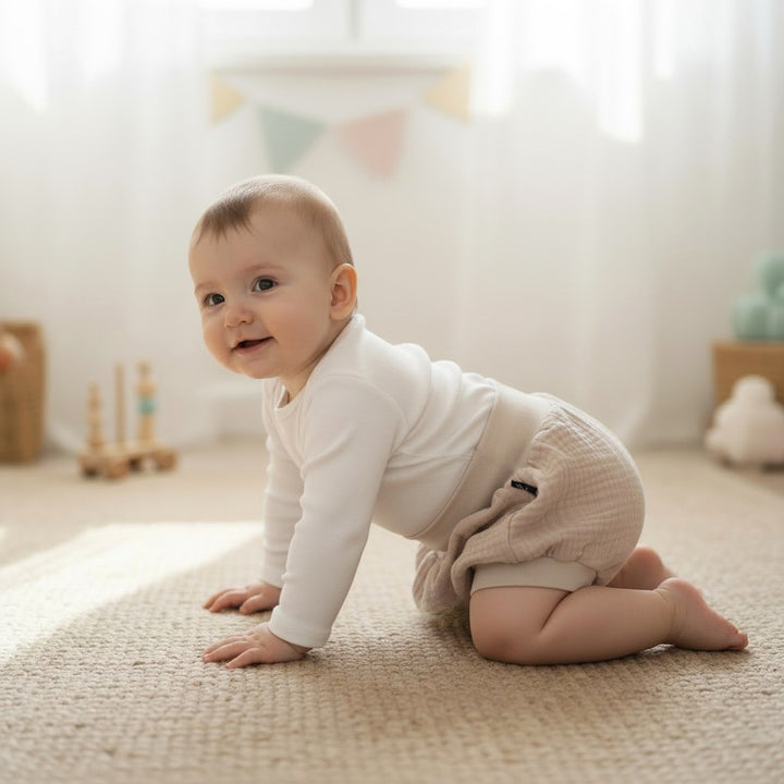 Muslin Pump shorts - Beige 0 - 1 Year