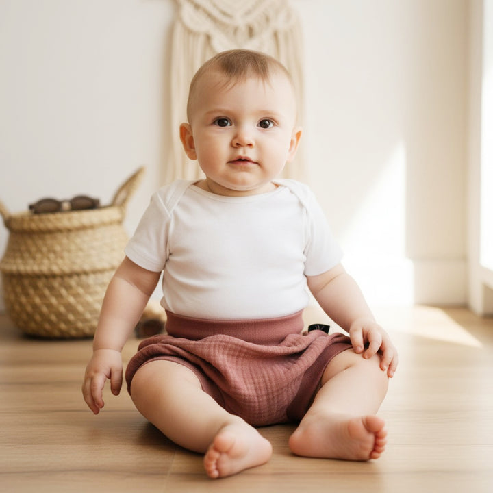 Muslin Pump shorts - Clay Pink 0 - 1 Year