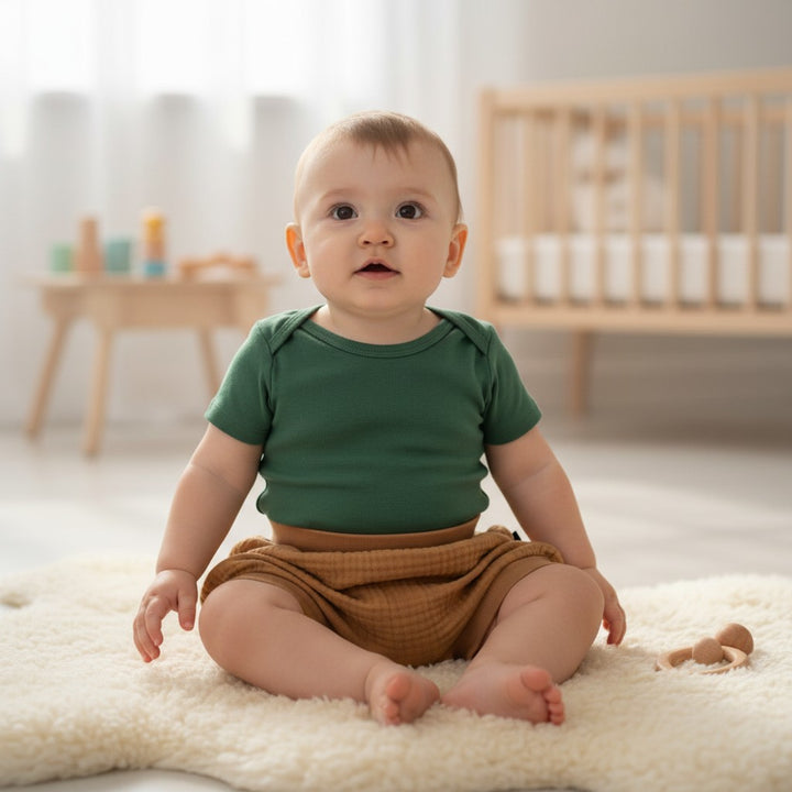 Muslin Pump shorts - Camel 0 - 1 Year