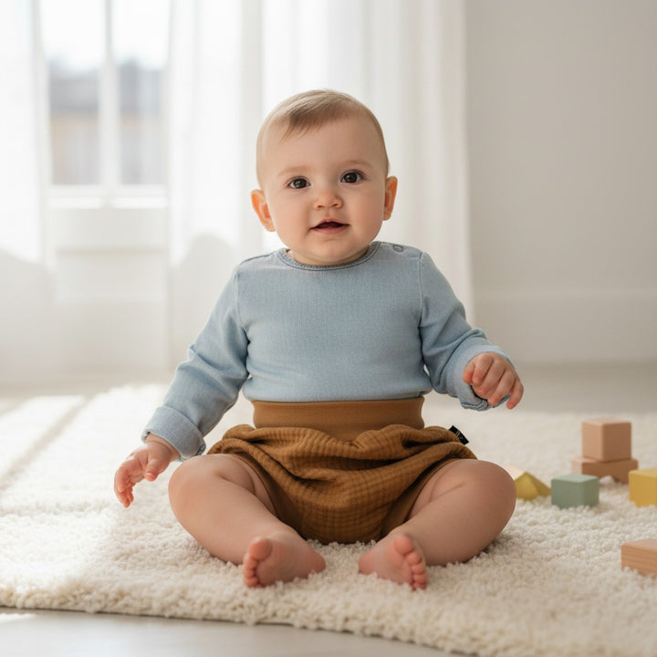 Muslin Pump shorts - Camel 0 - 1 Year