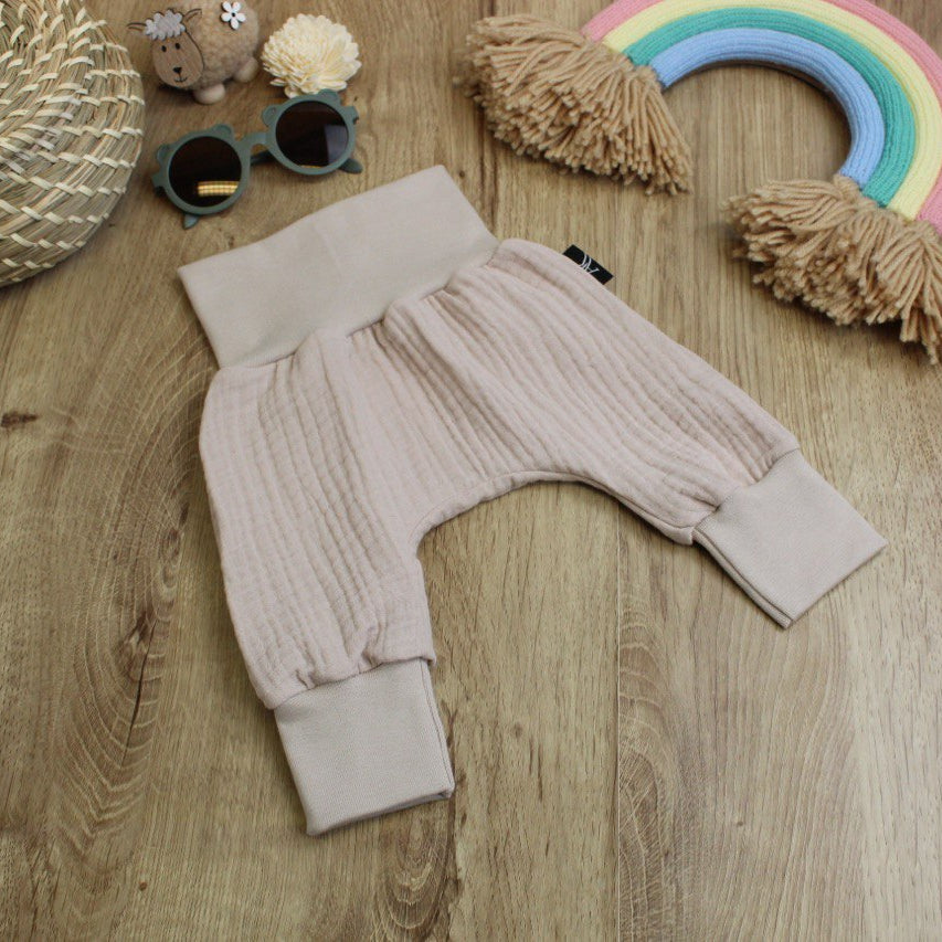 Muslin Baggy Pants - Beige 0 - 1 Year