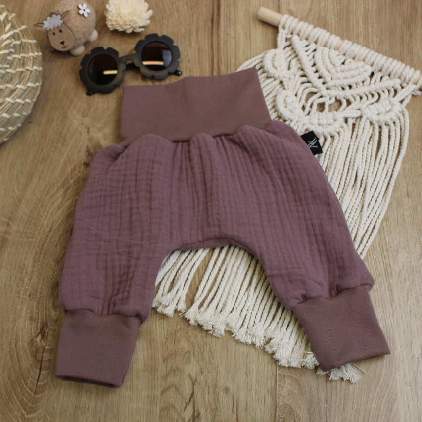 Muslin Baggy Pants - Old Mauve NB