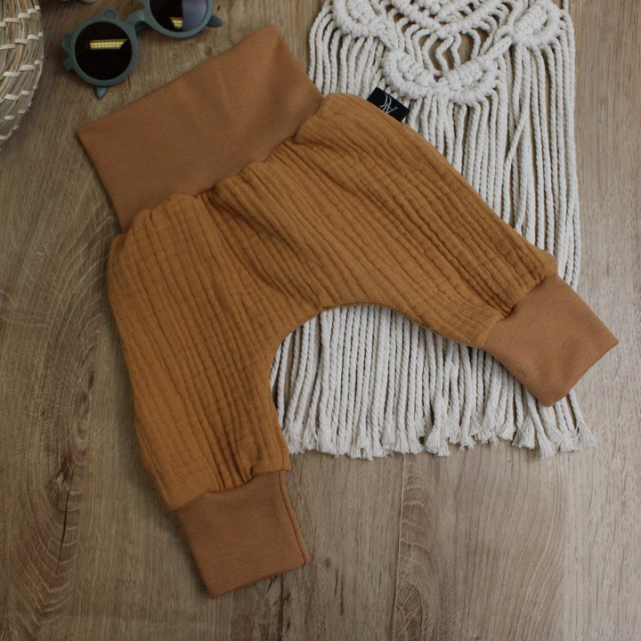 Muslin Baggy Pants - Camel 0 - 1 Year