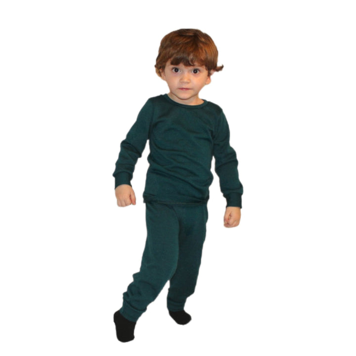 100% Merino Wool Kids Pajamas set green 0 - 1 Year - AnnaKarinna