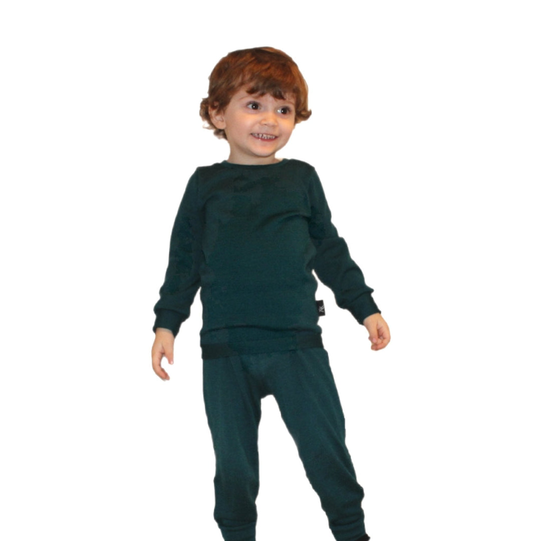 100% Merino Wool Kids Pajamas set green 1 - 3 Years - AnnaKarinna