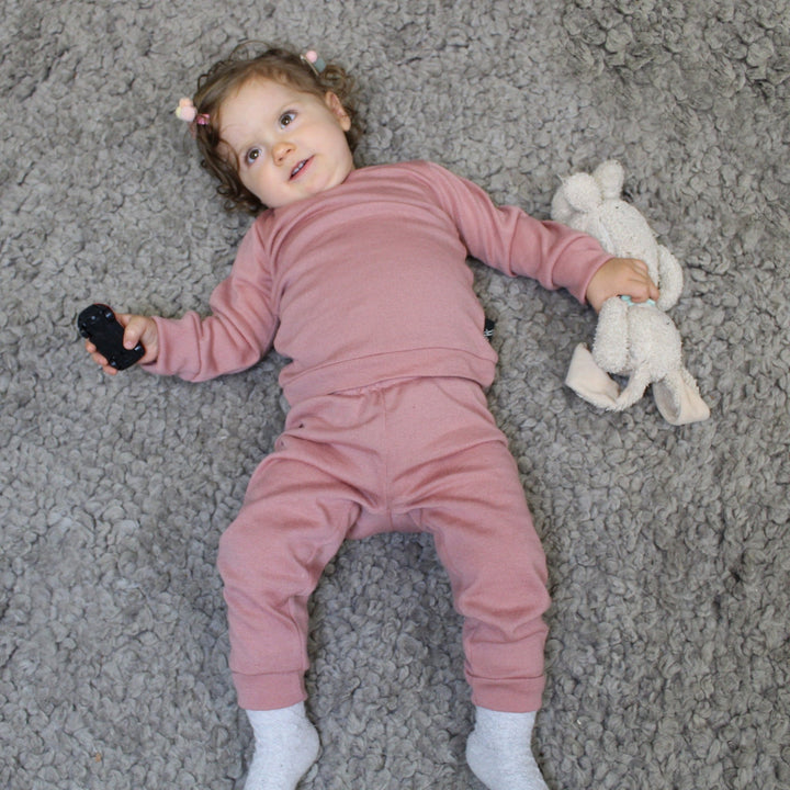 100% Merino Wool Kids Pajamas set Pink 1 - 3 Years - AnnaKarinna