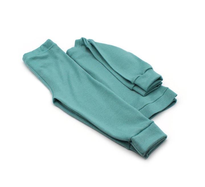 100% Merino Wool Kids Pajamas set Sea Green 1 - 3 Years - AnnaKarinna