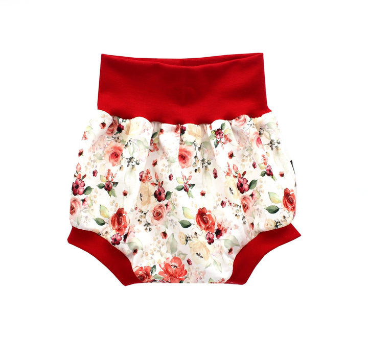 Baby Summer Shorts - Rose Flowers Bloomers 0 - 1 Year - AnnaKarinna