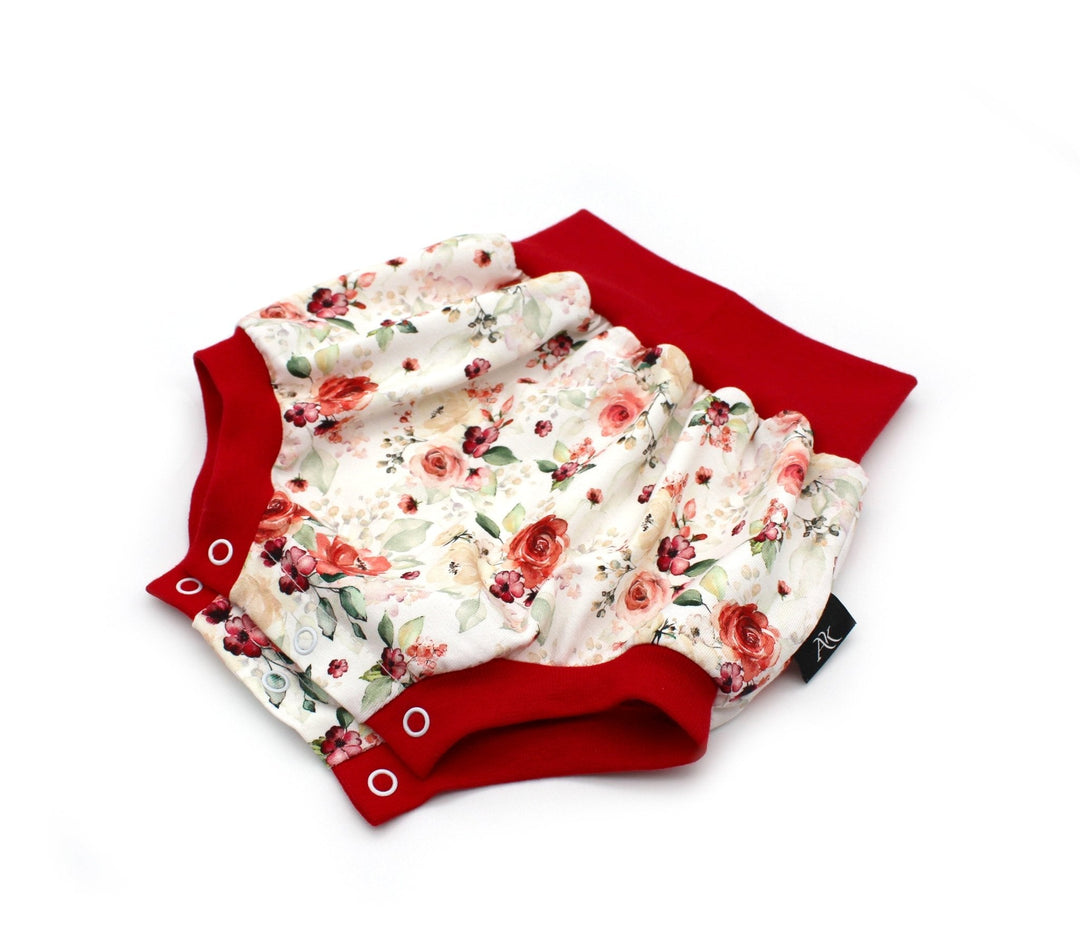 Baby Summer Shorts - Rose Flowers Bloomers 0 - 1 Year - AnnaKarinna