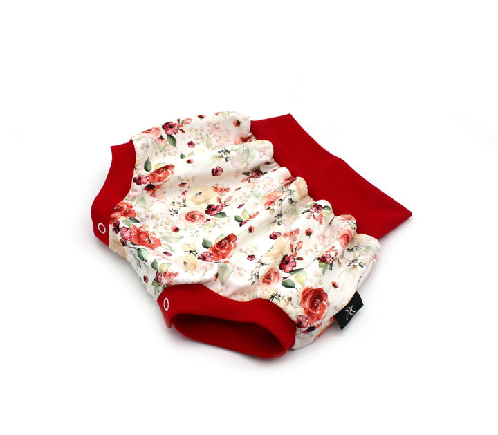 Baby Summer Shorts - Rose Flowers Bloomers 0 - 1 Year - AnnaKarinna