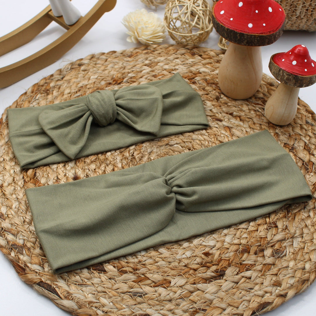 Bamboo Mommy and me Headband - Olive - AnnaKarinna