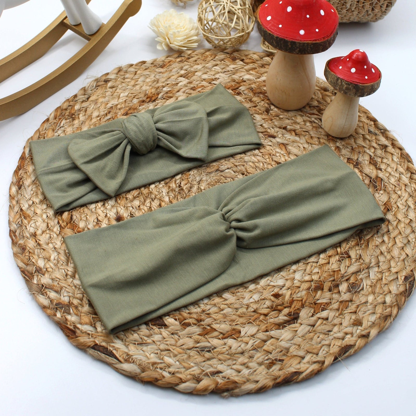 Bamboo Mommy and me Headband - Olive - AnnaKarinna