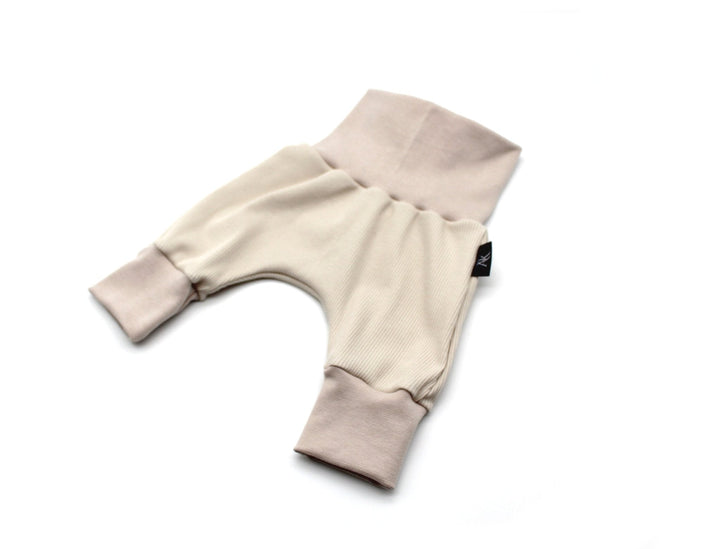 Beige Baggy Rib Cotton Pants 0 - 1 Year - AnnaKarinna