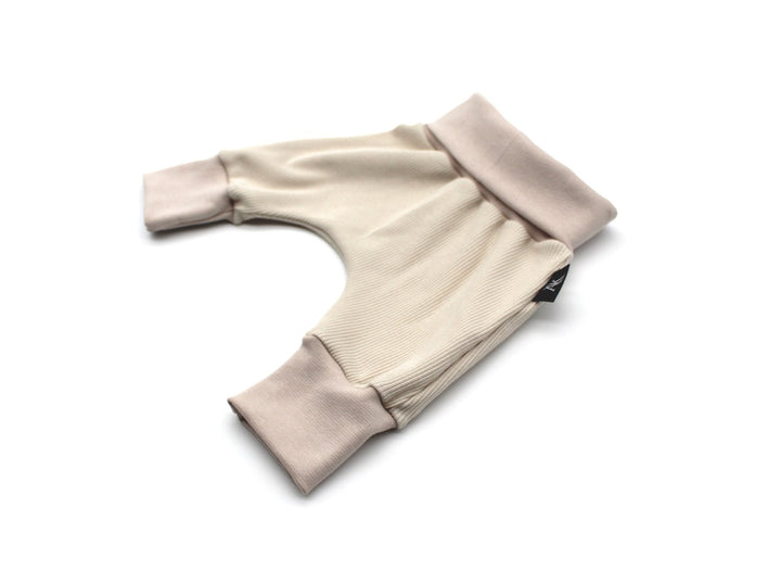 Beige Baggy Rib Cotton Pants 0 - 1 Year - AnnaKarinna