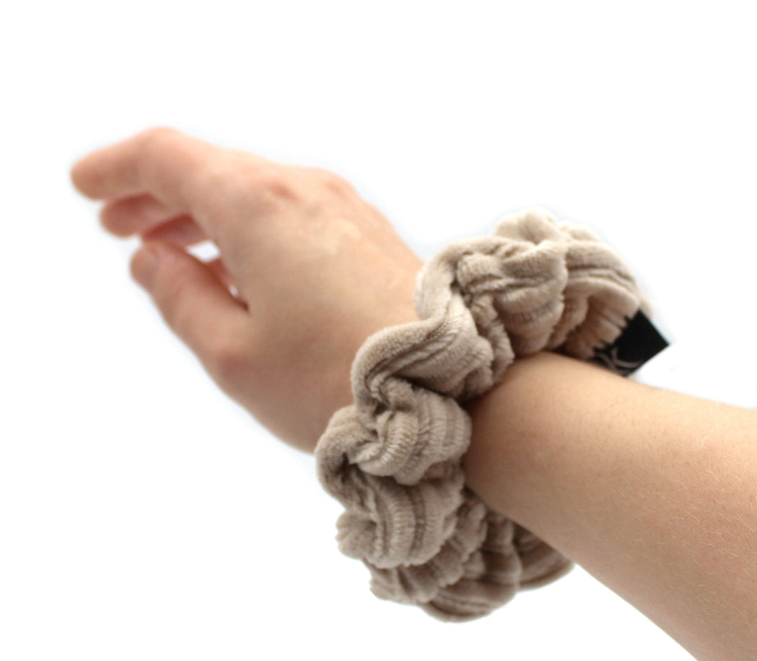 Beige Rib cotton Scrunchie - AnnaKarinna