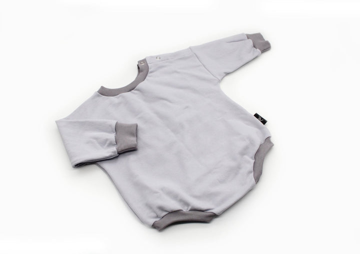 Bio GOTS cotton baby Romper - Gray 0 - 1 Year - AnnaKarinna