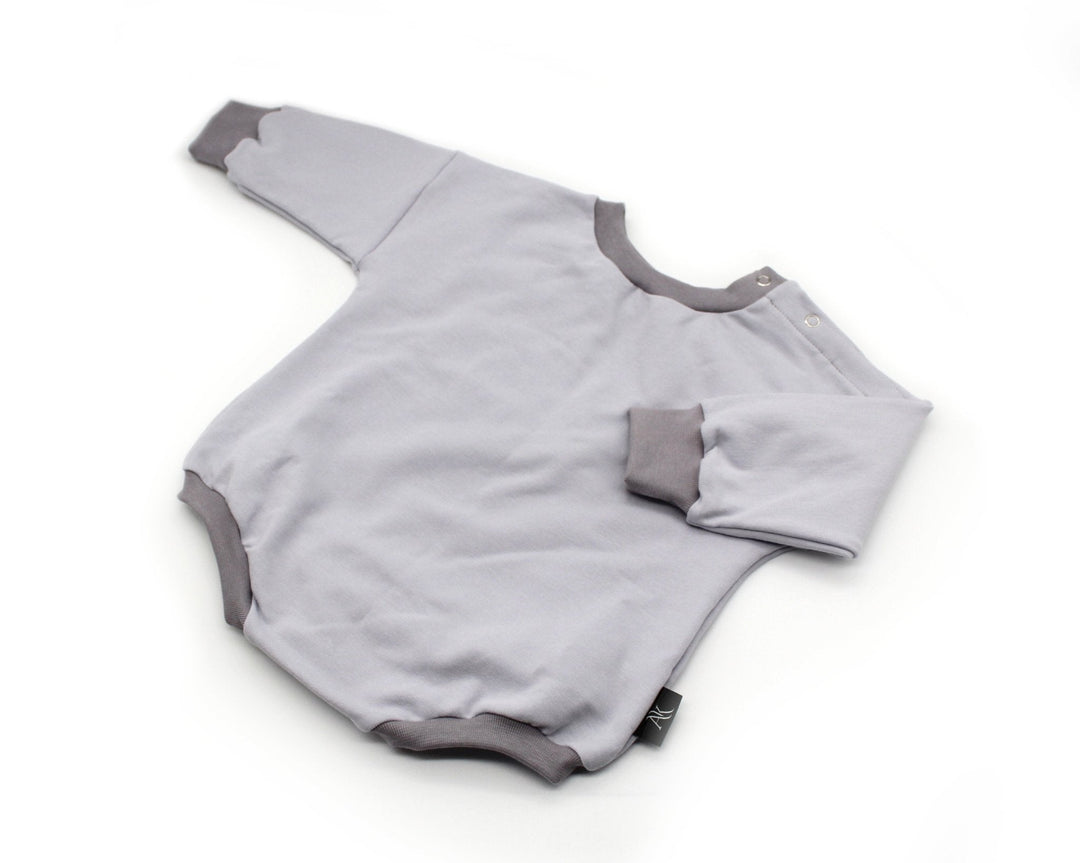 Bio GOTS cotton baby Romper - Gray 0 - 1 Year - AnnaKarinna