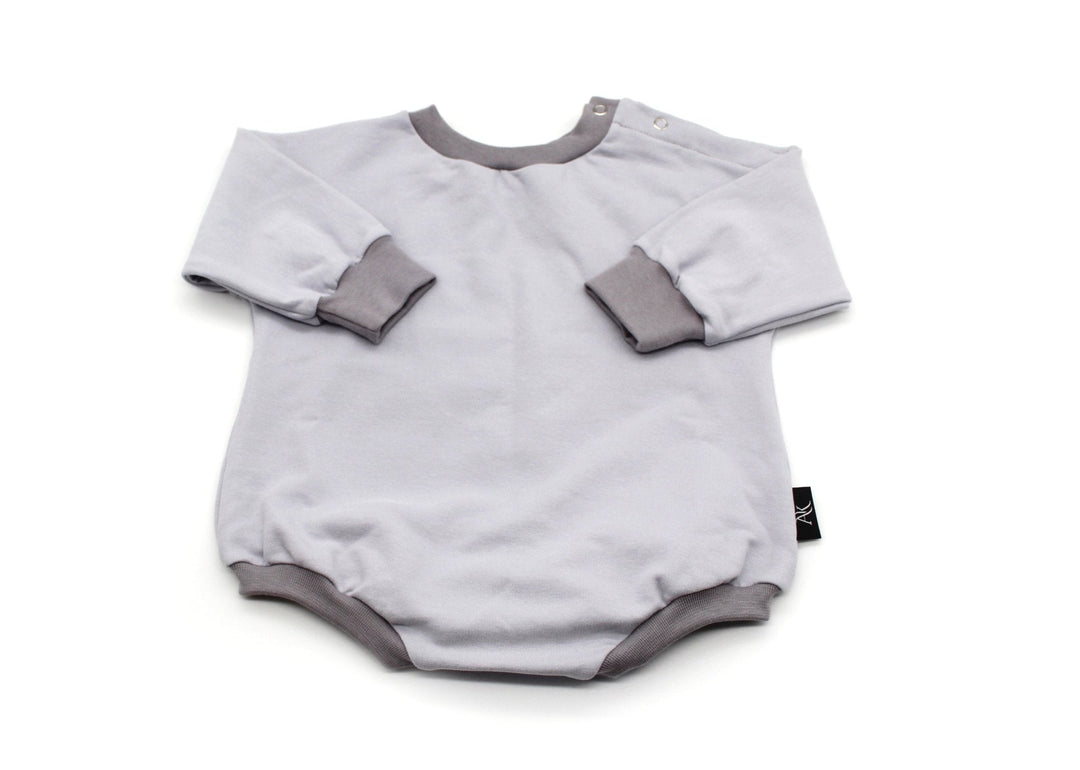 Bio GOTS cotton baby Romper - Gray NB - AnnaKarinna