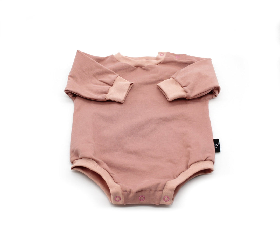 Bio GOTS cotton baby Romper - Old Pink 0 - 1 Year - AnnaKarinna