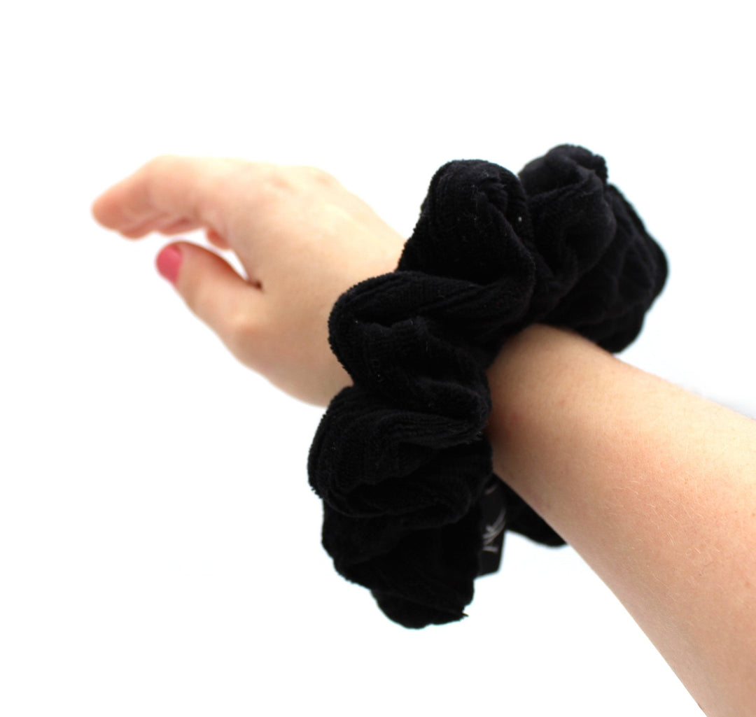 Black Rib cotton Scrunchie - AnnaKarinna