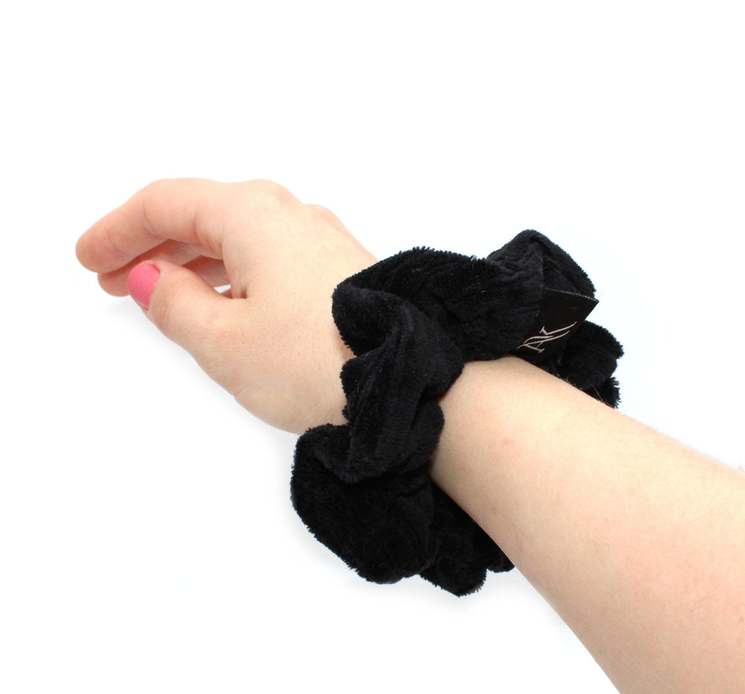 Black Rib cotton Scrunchie - AnnaKarinna