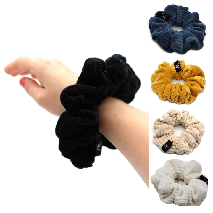 Black Rib cotton Scrunchie - AnnaKarinna