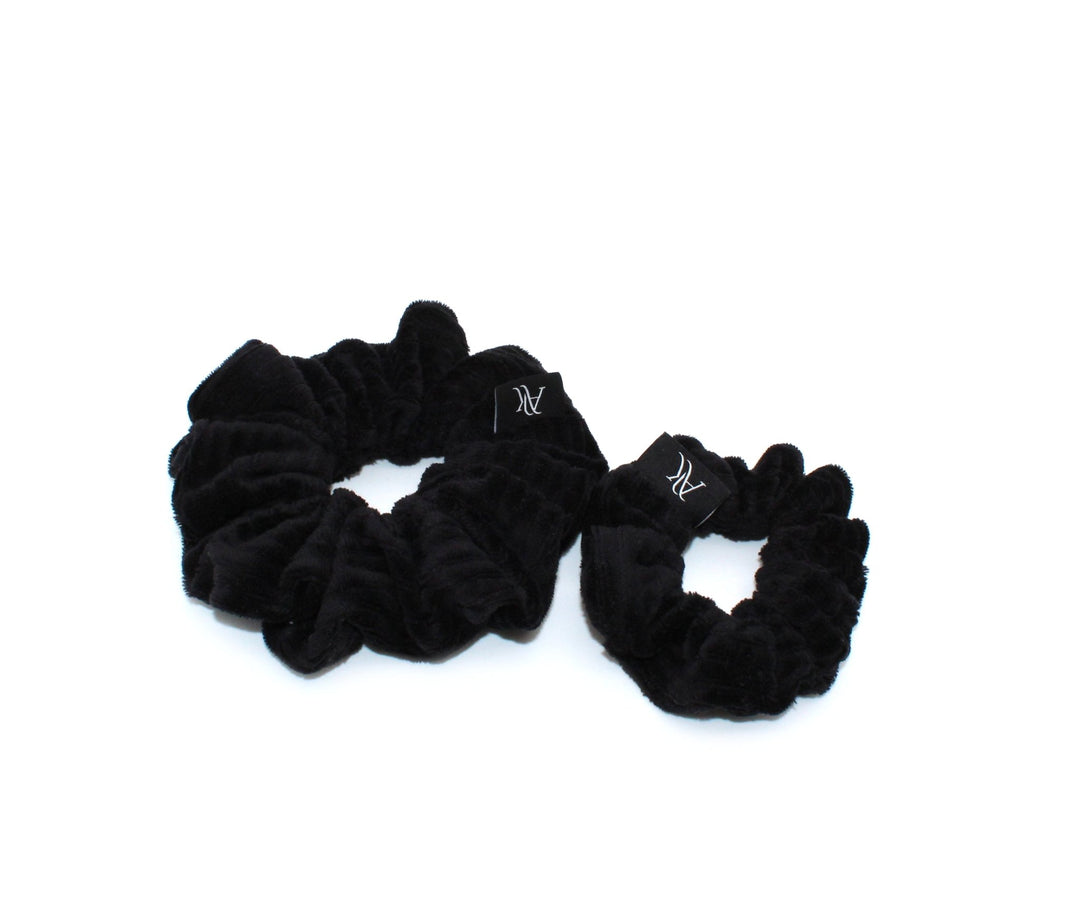 Black Rib cotton Scrunchie - AnnaKarinna