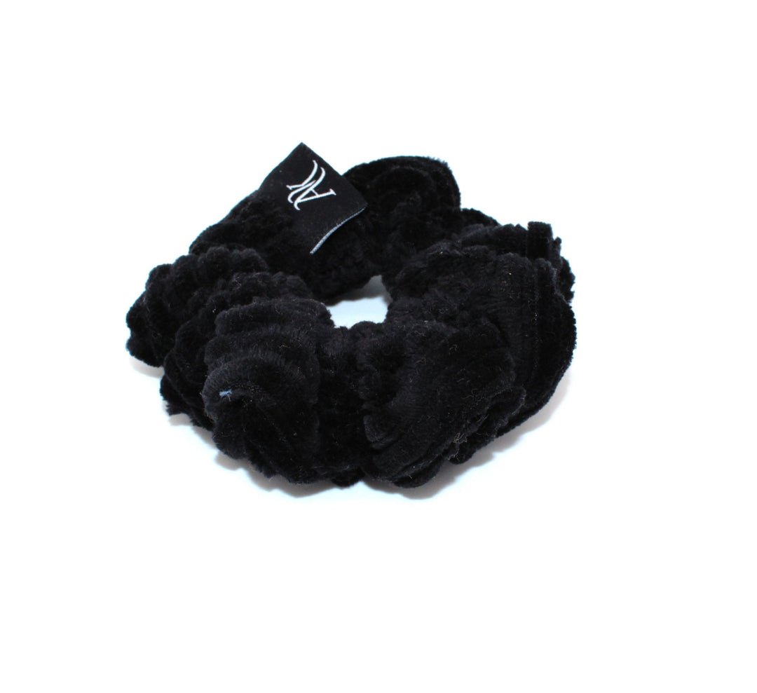 Black Rib cotton Scrunchie - AnnaKarinna