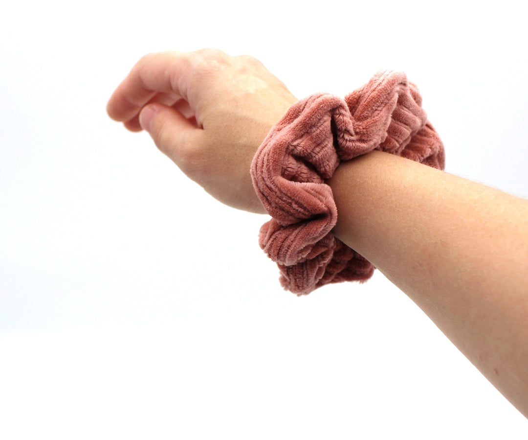 Clay Pink Rib cotton Scrunchie - AnnaKarinna