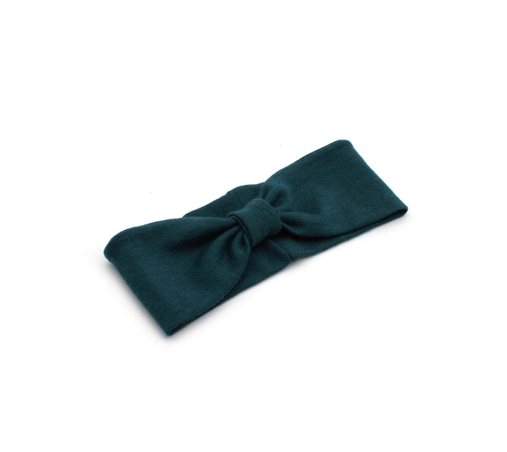 Dark Green Merino Wool turban headband, Soft Mommy and me Headband - AnnaKarinna