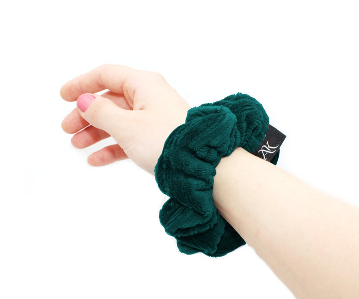 Dark Green Rib cotton Scrunchie - AnnaKarinna