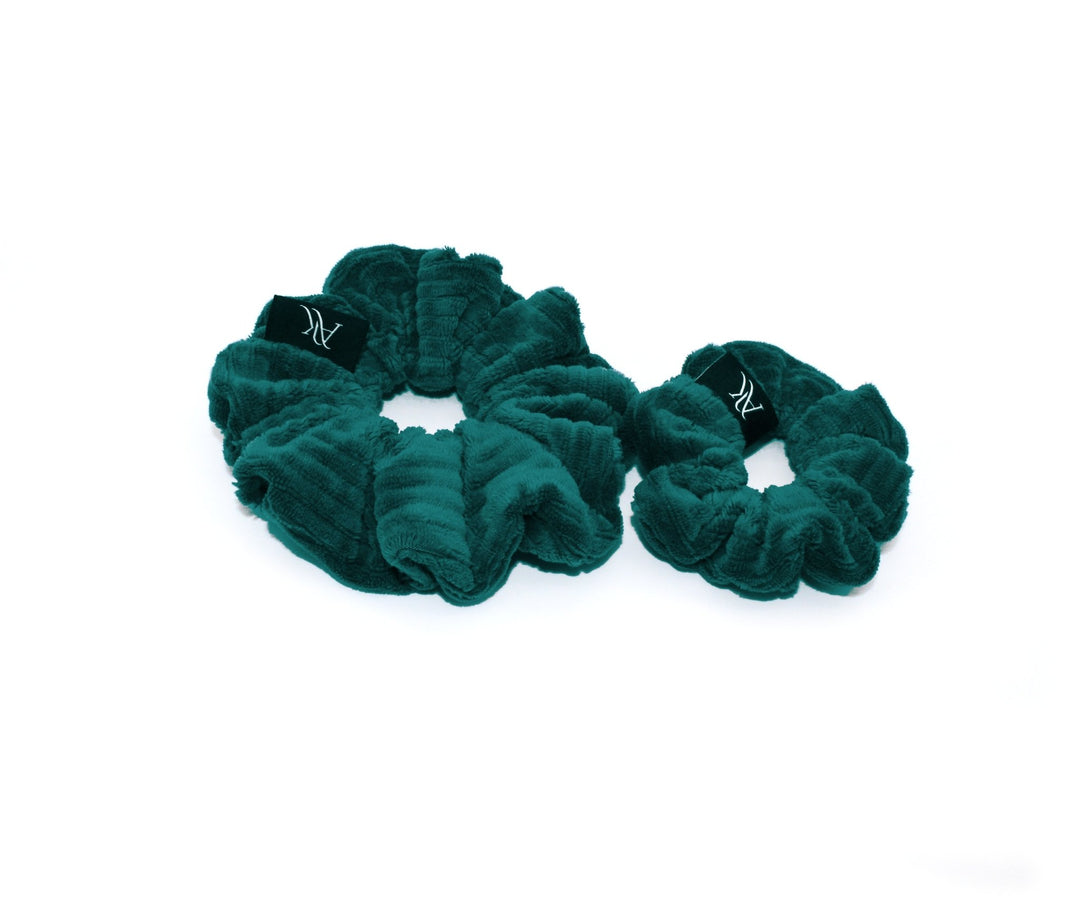 Dark Green Rib cotton Scrunchie - AnnaKarinna